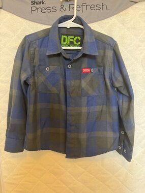 DIXXON Blue and Gray Plaid Button-Down Shirt